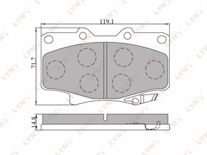 Колодки тормозные передние LYNXauto BD-7504. Для: TOYOTA Land Cruiser(J70) 2.4 93-96/4.2D 90-95/(J80) 4.0-4.2D 90-95, фото 1