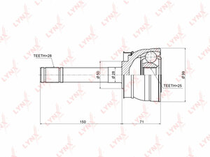 ШРУС наружный LYNXauto CO-5791. Для: NISSAN Pick Up(D22) 2.4-3.2D 98>, фото 1