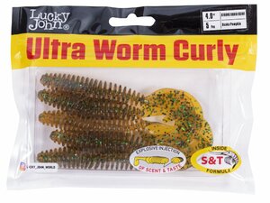 Твистеры съедоб. искусст. LJ Pro Series ULTRAWORM CURLY 4,0in (10.16)/PA19 5шт., фото 4