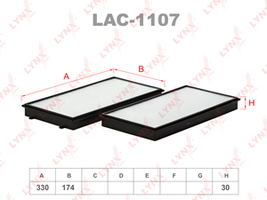 Фильтр салонный (комплект 2 шт.) LYNXauto LAC-1107. Для: BMW 7(E65 / 66) 03>, фото 1