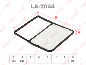 Фильтр воздушный LYNXauto LA-2044. Для: TOYOTA Bb 1.5 06-16 / Rush 1.5 06>, DAIHATSU Materia 1.3-1.5 06> / Terios 1.5 05>, фото 1