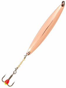 Блесна вертикальная зимняя Lucky John NAIL BLADE с цепочкой и тройником 65мм C блистер, фото 2