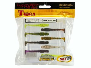 Виброхвосты съедобные LJ Pro Series TIOGA 2.4in (06.20)/MIX1 9шт., фото 3