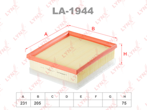 Фильтр воздушный LYNXauto LA-1944. Для: BMW 114D-125D(F20 / 21) 10> / 218D-228(F22 / 23) 14> / 316D-325D(F30-35) 11> / 420D-425D(F33) 13>, фото 1