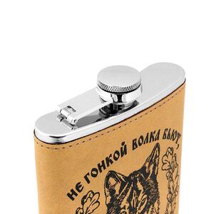 Фляжка Волк 240 мл (А09-1) Hip Flask, фото 3