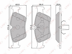 Колодки тормозные передние LYNXauto BD-5302. Для: MERCEDES-BENZ C200K-280(W202/C208) 95-00/E200-300D(W210) 95-00/SLK200-230K(R170) 96-04, фото 1