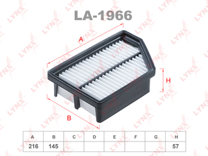 Фильтр воздушный LYNXauto LA-1966. Для: SSANGYONG Actyon 2.0 12> / Korando 2.0d 10>, фото 1