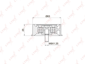 Ролик направляющий / ГРМ LYNXauto PB-3024. Для: CHEVROLET Шевроле Lacetti(Лачетти) 1.8 05> / Nubira 1.8 05>, OPEL Опель Astra(Астра) F / G 1.4-1.8 94-05 / Astra(Астра) H 1.8 04> / Corsa(Корса) C 1.4-1.8 00-09 / Meriva 1.6-1.8 03-10 / Vectra(Вектра) C 1.6-, фото 1
