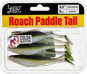 Виброхвосты съедоб. искусст. LJ Pro Series ROACH PADDLE TAIL 3.5in (08.89)/G02 6шт., фото 3