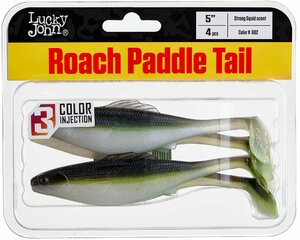 Виброхвосты съедоб. искусст. LJ Pro Series ROACH PADDLE TAIL 5.0in (12.70)/G02 4шт., фото 3