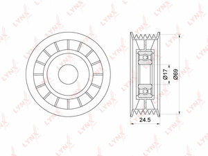 Ролик натяжного механизма / приводной LYNXauto PB-5162. Для: FORD ФОРД Focus(Фокус) I 1.4-1.6 98-04, фото 1