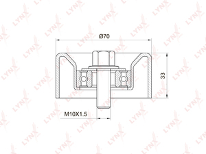 Ролик натяжного механизма / приводной LYNXauto PB-5032. Для: Toyota, Тойота, Camry(Камри)(V40) 2.4 06> / RAV(РАВ) 4 III 2.4 05> / Alphard(Альфард) 2.4 03-08., фото 2