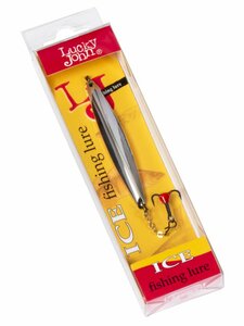 Блесна вертикальная зимняя Lucky John NAIL BLADE с цепочкой и тройником 55мм S блистер, фото 3