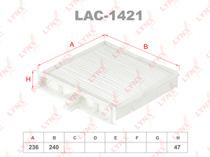 Фильтр салонный LYNXauto LAC-1421. Для: RENAULT Scenic II 03> / Grand Scenic 04>, фото 1