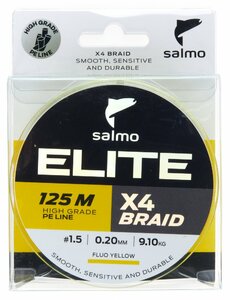 Шнур плетёный Salmo Elite х4 BRAID Fluo Yellow 125/020, фото 2
