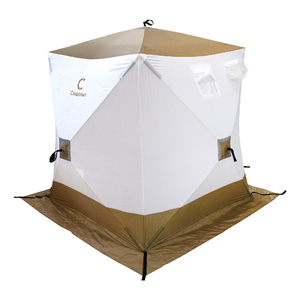 Палатка зимняя куб СЛЕДОПЫТ 1,5 х1,5 м, Oxford 210D PU 1000, S по полу 2,2  кв.м, цвет оливковый/белый, фото 3