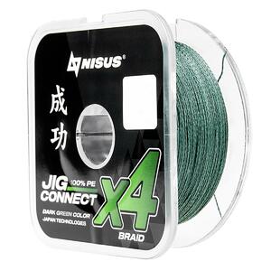 Шнур JIG CONNECT X4 PE Dark Green 100m #10.0, 0.60mm 52.1кг/115.5LB (T-N-JC-X4-0.60-100-DG) NISUS, фото 5