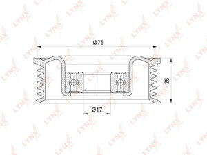 Ролик направляющий / приводной LYNXauto PB-7233. Для: Mazda, Мазда, 2(DE) 1.3-1.5 07-15 / 3(BK/BL) 1.4-1.6 03>., фото 2
