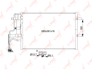 Радиатор кондиционера с осушителем LYNXauto RC-0369. Для: Mazda, Мазда, 3(BK) 1.4-2.0 03-10., фото 2