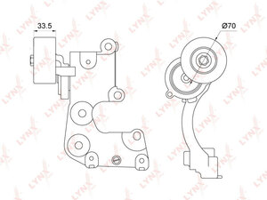 Натяжитель / приводной LYNXauto PT-3223. Для: Toyota, Тойота, Camry(Камри)(V40/V50) 08> / Land Cruiser(ЛэндКрузер) Prado(Прадо)(150) 4.0 09> / Alphard(Альфард) 3.5 08-14 / Avalon 3.5 05-12., фото 2