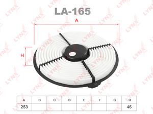 Фильтр воздушный LYNXauto LA-165. Для: TOYOTA Corolla(E90/E100) 1.3 87-97, фото 1