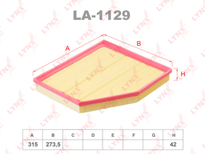 Фильтр воздушный LYNXauto LA-1129. Для: BMW 5(E60) 2.0-4.8 06-10 / 6(E63) 4.4-4.8, фото 1