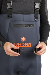 Полукомбинезон забродный Norfin SHADOW NEOPRENE BOOTFOOT р.44-L-S с сапогами резина, фото 8