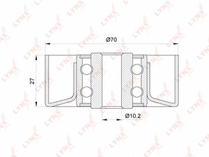 Ролик направляющий / приводной LYNXauto PB-7096. Для: CITROEN Xsara 1.4-1.6 97-05, PEUGEOT 206 1.1-1.6 98>, фото 1