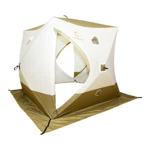Палатка зимняя куб СЛЕДОПЫТ Premium Long 2,35х2,0 м, S по полу 4,7 кв.м, 3 слоя, цвет оливковый/белый, фото 4