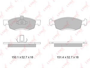 Колодки тормозные передние LYNXauto BD-6324. Для: RENAULT Рено Logan(Логан) I 1.5D-1.6 05> / Sandero(Сандеро) I 1.5D 08>, фото 1