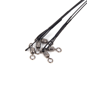 Поводок стальной NAMAZU Leader 1х7 Nylon Coated Black, d-0,36 мм, L-20см, test- 16кг (уп. 5шт.), фото 4