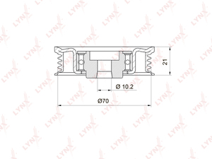 Ролик натяжной / приводной LYNXauto PB-5012. Для: MITSUBISHI Galant Vi 2.5 96-04 / L200(K6/K7) 3.0 96-07 / Pajero II 3.0-3.5 90-00 / Pajero Sport I 3.0 98>, фото 1