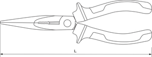 Thorvik LNP0200 Длинногубцы прямые с духкомпонентными рукоятками, 200 мм, фото 2