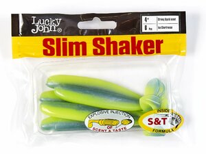 Виброхвосты съедоб. искусст. LJ Pro Series SLIM SHAKER 4in (10.00)/T57 6шт., фото 4