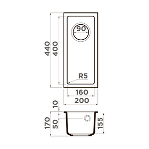 Кухонная мойка Omoikiri Bosen 20-U-DC Tetogranit/темный шоколад, фото 2