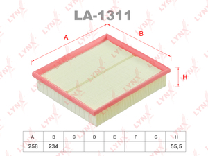 Фильтр воздушный LYNXauto LA-1311. Для FAW Bestune T99 2.0 19>, фото 1