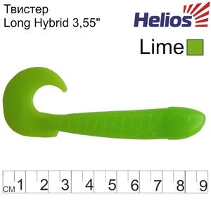 Твистер несъедоб. Long Hybrid 3,55"/9,0 см Lime 20шт. (HS-15-008-N-20) Helios (0), фото 3