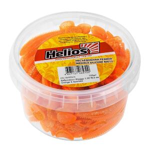 Виброхвост несъедоб. Shaggy 3,35"/8,5 см Orange & Sparkles 100шт. (HS-16-022-N) Helios, фото 2