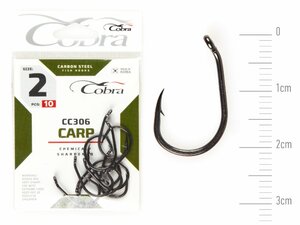 Крючки Cobra CARP KOI сер. CC306 разм. 002 10шт., фото 2