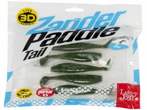 Виброхвосты LJ 3D Series Zander Paddle Tail 4.0in (10.00)/Z09 5шт., фото 4