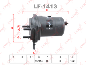 Фильтр топливный LYNXauto LF-1413. Для: RENAULT Megan II 1.5D 02>, фото 1